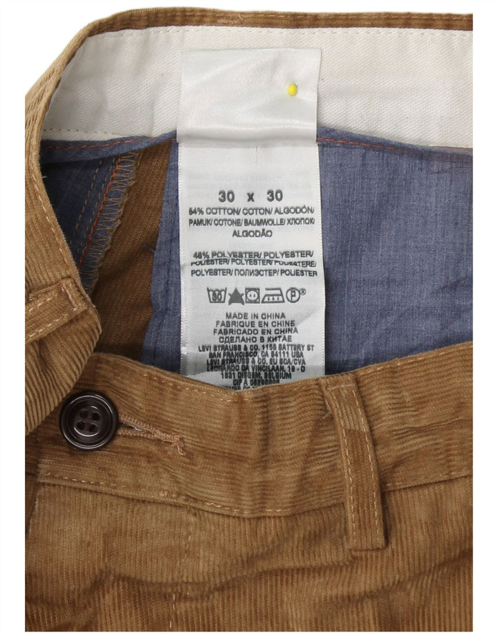 Spodnie męskie DOCKERS proste sztruksowe W30 L30 beżowa bawełna