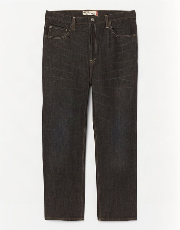 Męskie jeansy Levi's 569 o luźnym kroju W38 L32 Szara bawełna