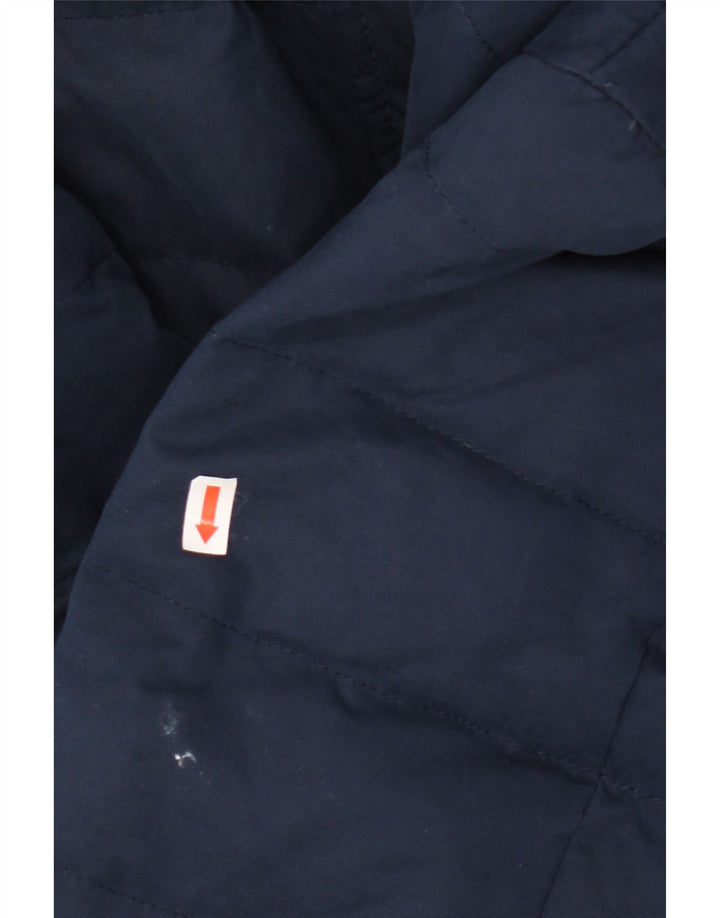 FAT FACE Womens Hooded Padded Jacket UK 10 Small Navy Blue Polyester