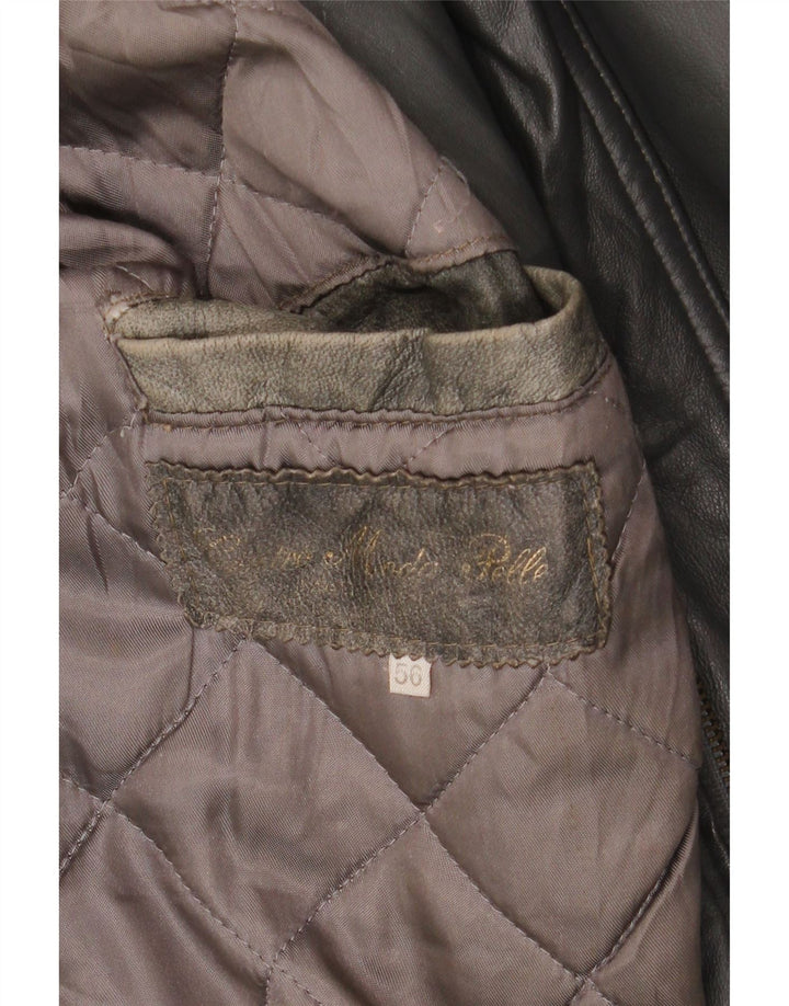 Vintage męska kurtka skórzana IT 56 3XL czarna