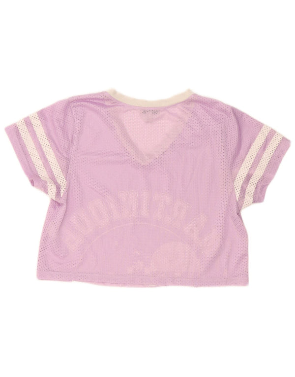 Damska koszulka Zara Trafaluc Crop Oversize z grafiką Top UK 10 Small Purple
