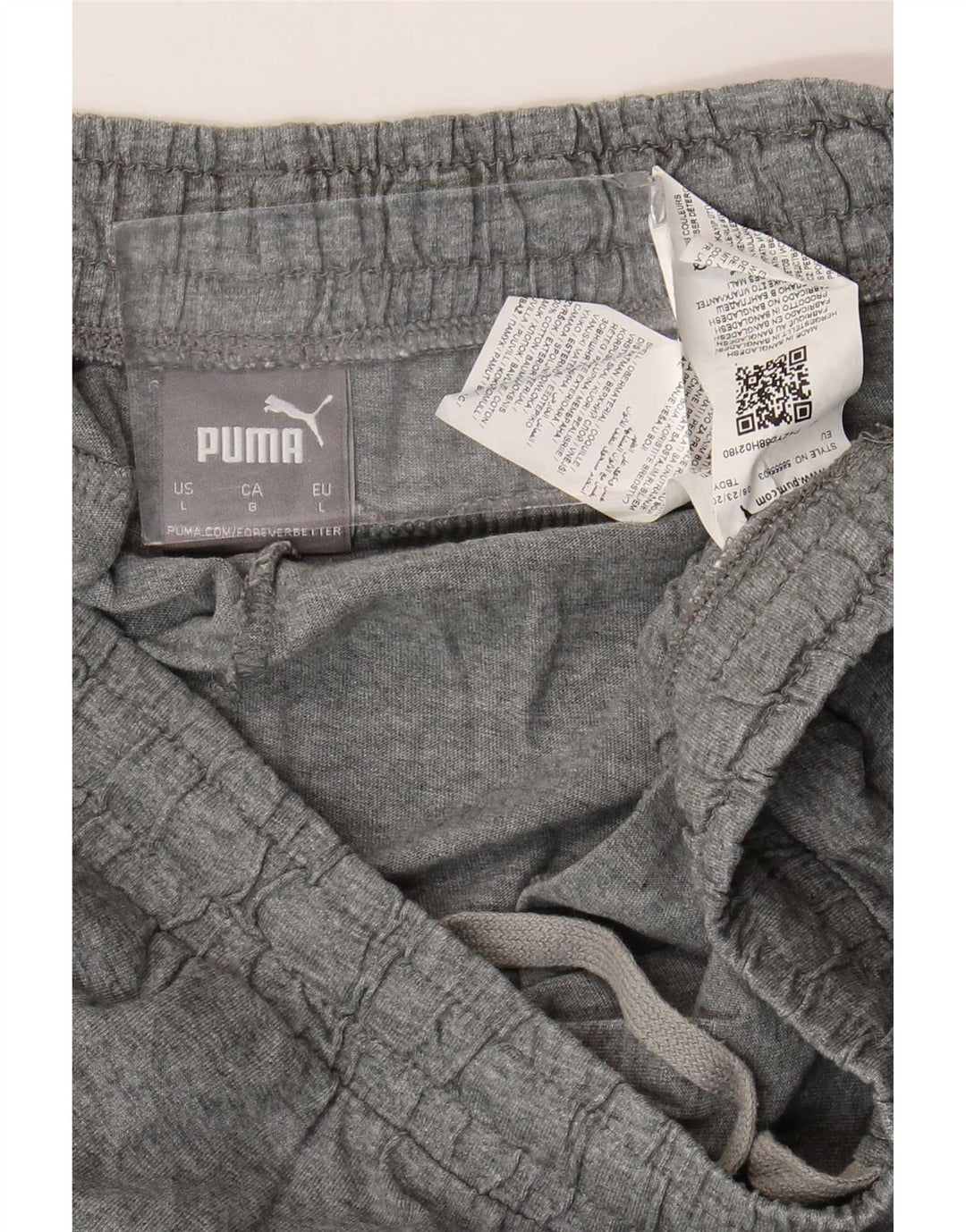Męskie spodnie dresowe Puma z grafiką, duże, szare, bawełniane