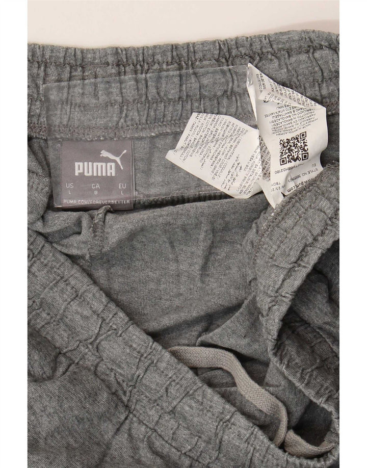 Męskie spodnie dresowe Puma z grafiką, duże, szare, bawełniane