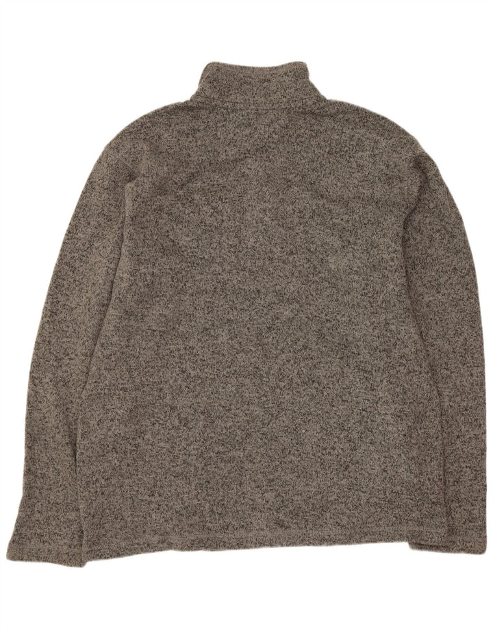 Męski sweter z wysokim dekoltem Eddie Bauer, duży, szary, nakrapiany