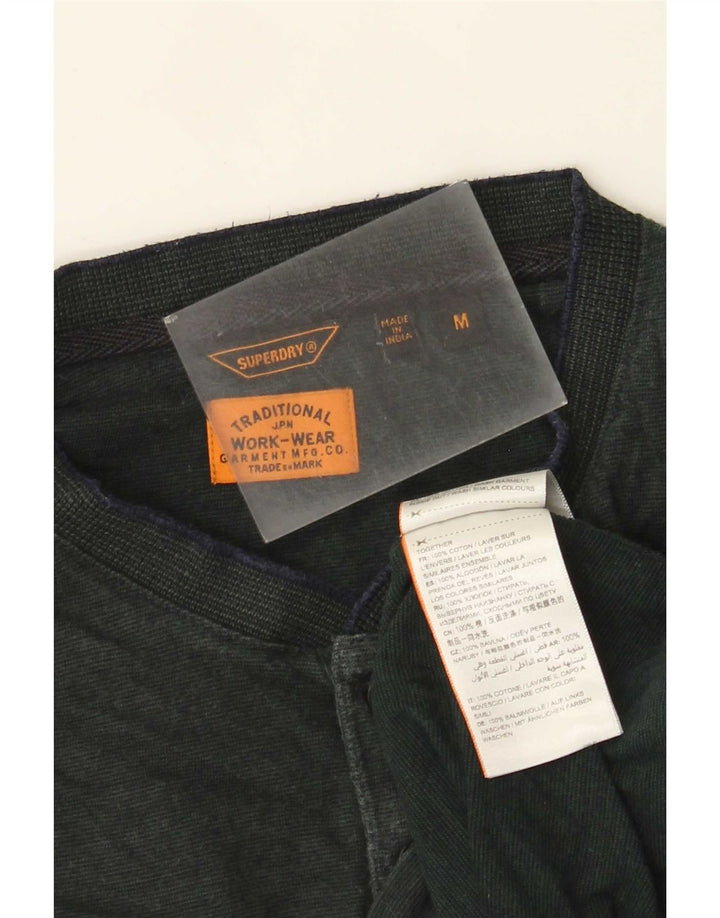Męski top Superdry z długim rękawem, średniozielony, bawełniany