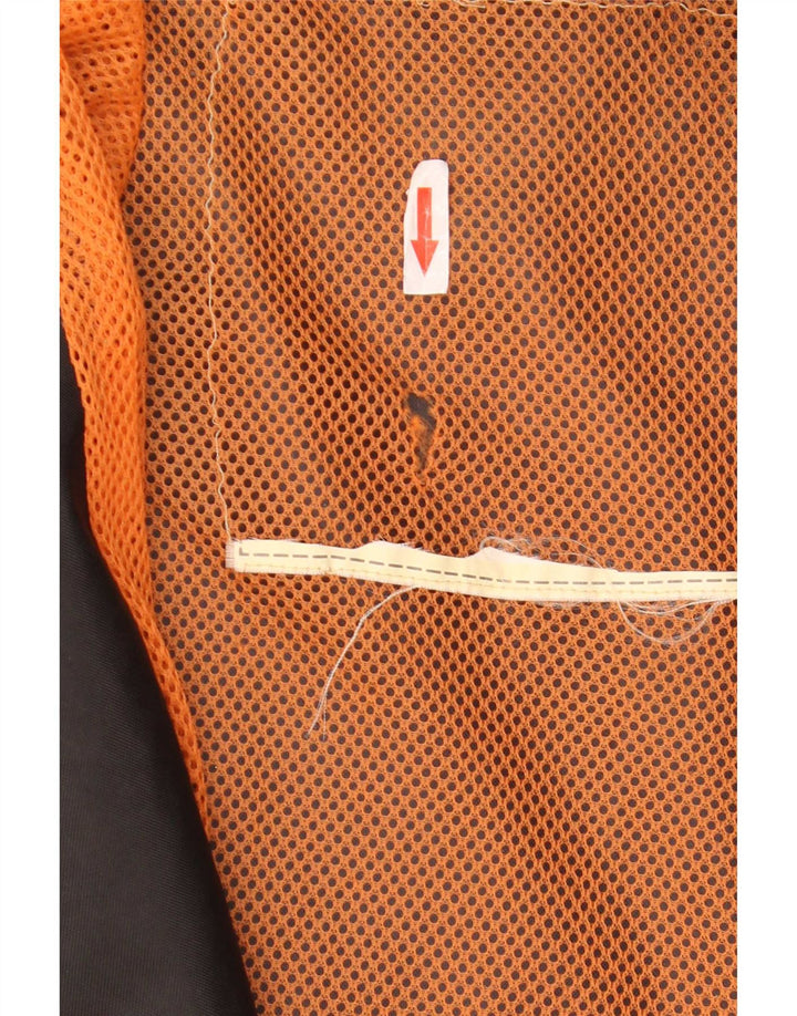 Męska kurtka przeciwdeszczowa Vintage UK 42 XL Czarny nylon z blokami kolorów