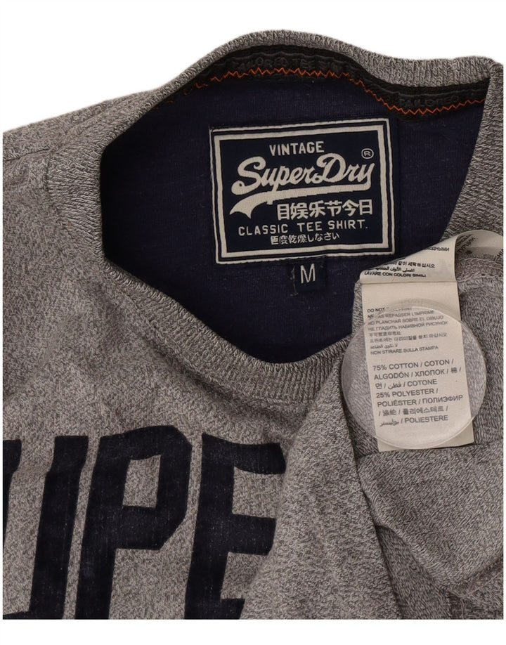 Męski T-shirt z grafiką Superdry, średnioszary, bawełniany