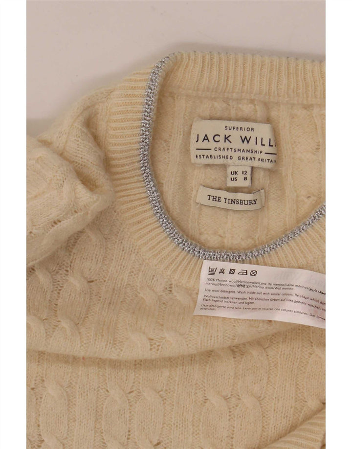Sweter damski Jack Wills z dekoltem w łódkę, UK 12, średni złamanej bieli