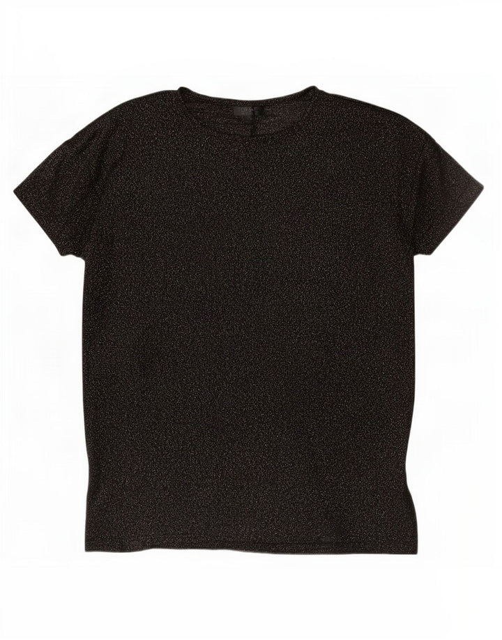 Damska koszulka oversize Topshop Top UK 8, mały, czarny, nakrapiany poliester
