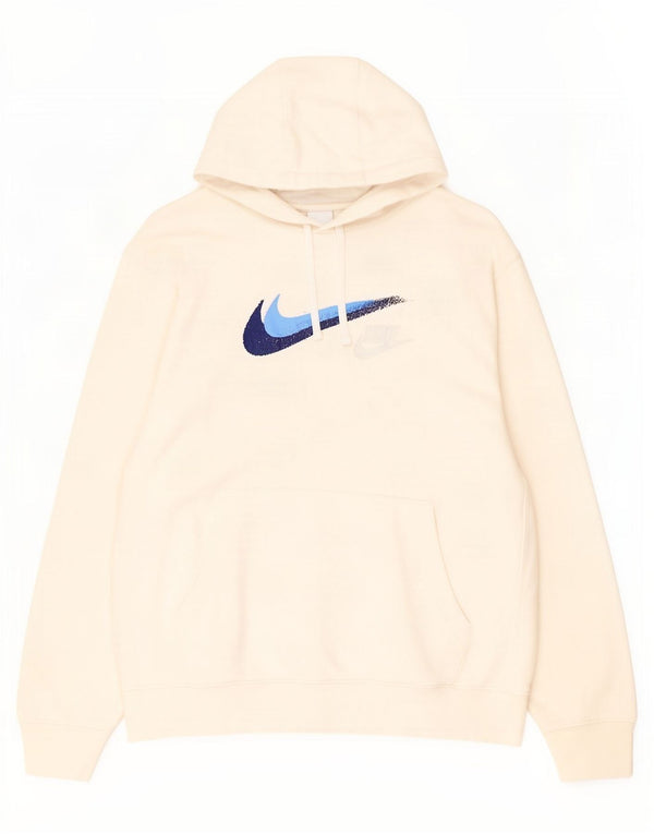 Męski sweter z kapturem Nike z grafiką, duży, biały, bawełniany