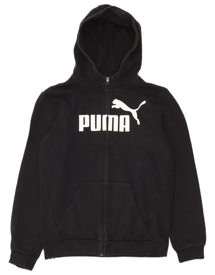 Chłopięcy sweter z kapturem i zamkiem błyskawicznym PUMA, 15-16 lat, czarna bawełna
