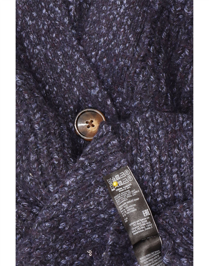 Marks & Spencer Damski sweter oversize UK 14, średni niebieski, nakrapiany