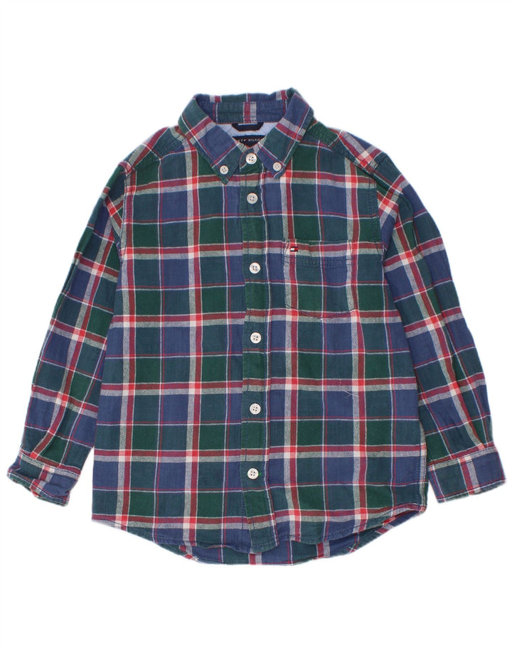 Koszula chłopięca Tommy Hilfiger 4-5 lat, bawełniana w niebieską kratkę