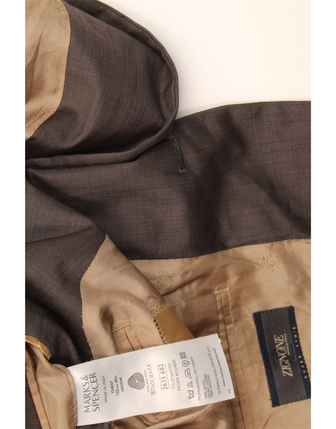 Marks & Spencer Męska marynarka zapinana na 3 guziki UK 40, duża, szara wełna