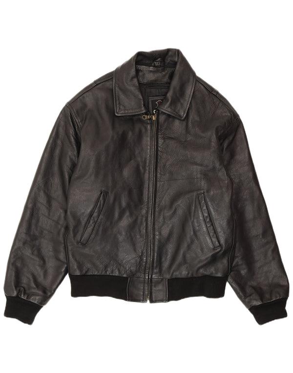 Męska kurtka skórzana VINTAGE UK 40 duża czarna skóra