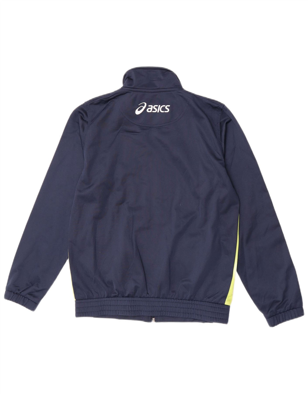 Chłopięca kurtka dresowa Asics z grafiką, 11-12 lat, granatowa, z blokami kolorów