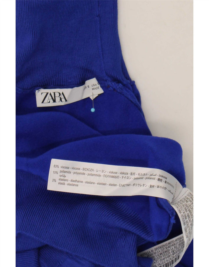 Damski sweter z golfem Zara UK 10 Small Blue Wiskoza