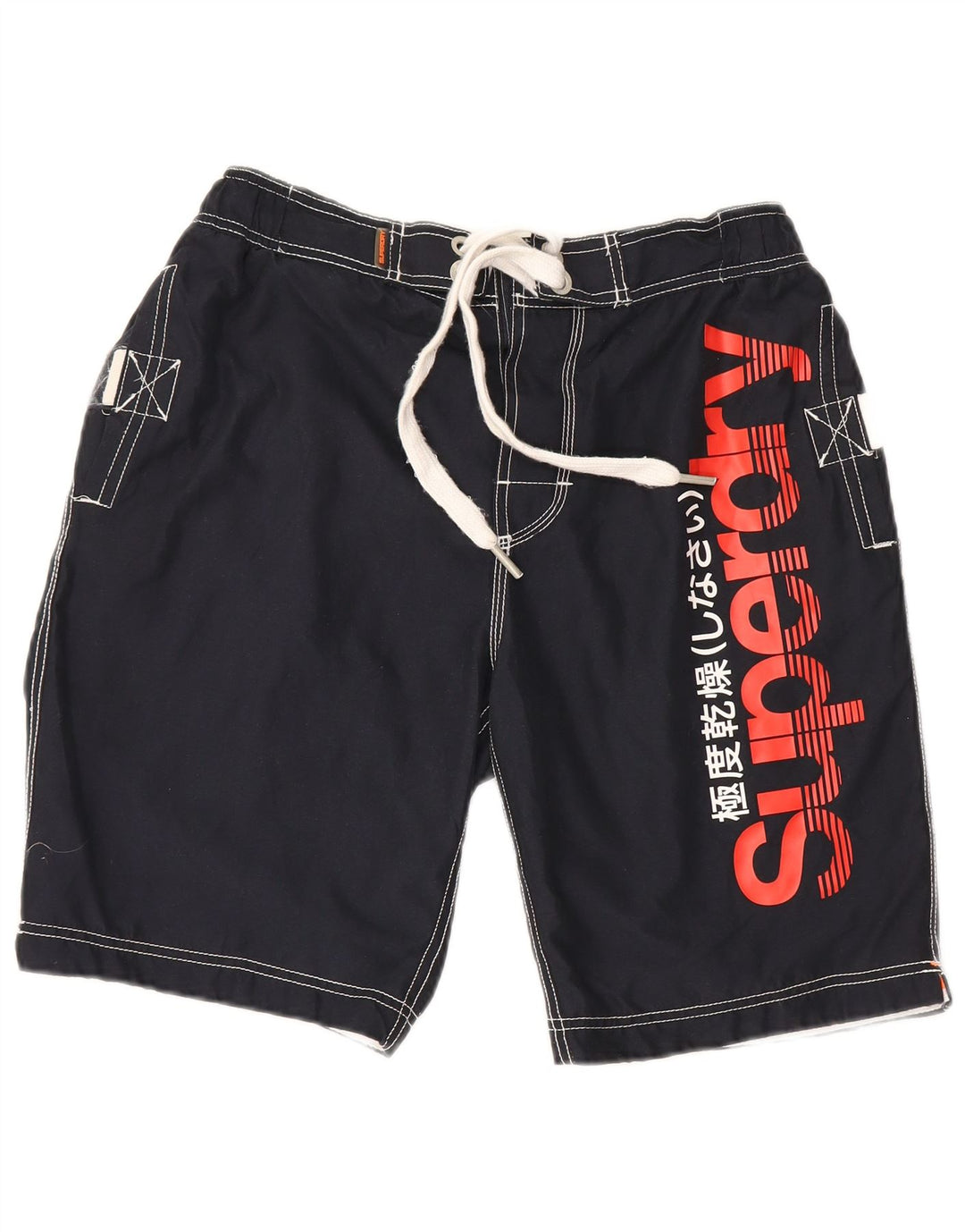 Męskie spodenki kąpielowe Superdry Graphic Regular, duży granatowy poliester