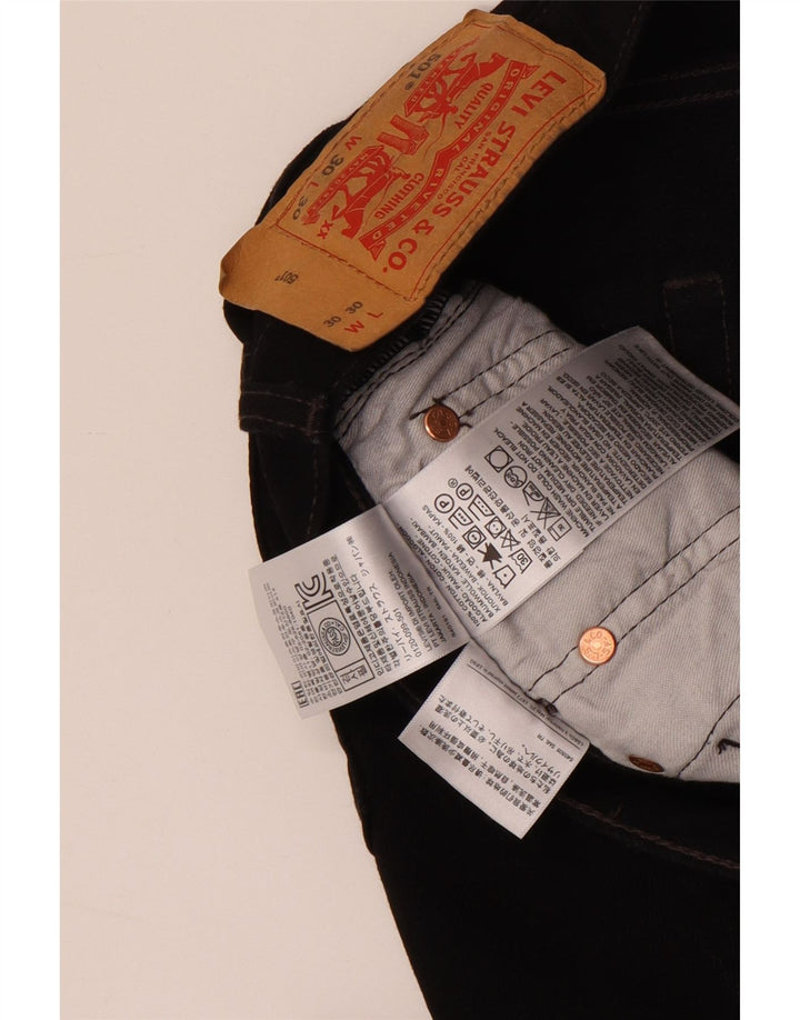 Męskie dżinsy Levi's 501 Straight W30 L30 Czarna bawełna