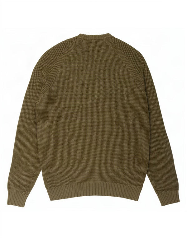 Męski sweter Zara z okrągłym dekoltem, duży, khaki