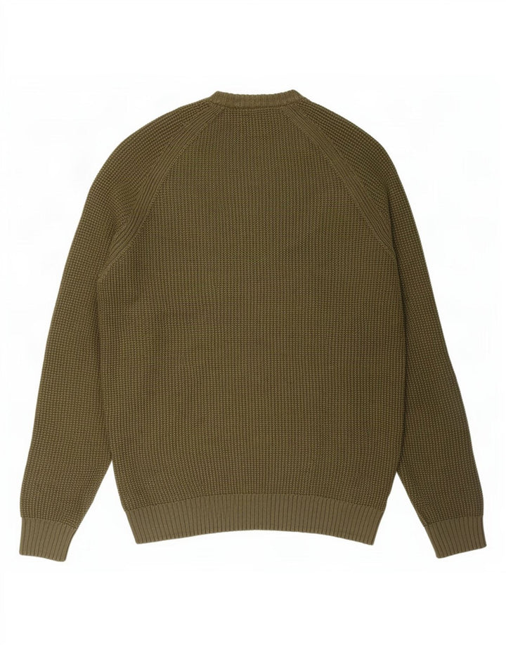 Męski sweter Zara z okrągłym dekoltem, duży, khaki