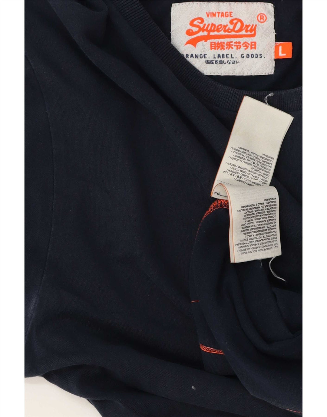 Męski T-shirt Superdry, duży, granatowy, bawełniany