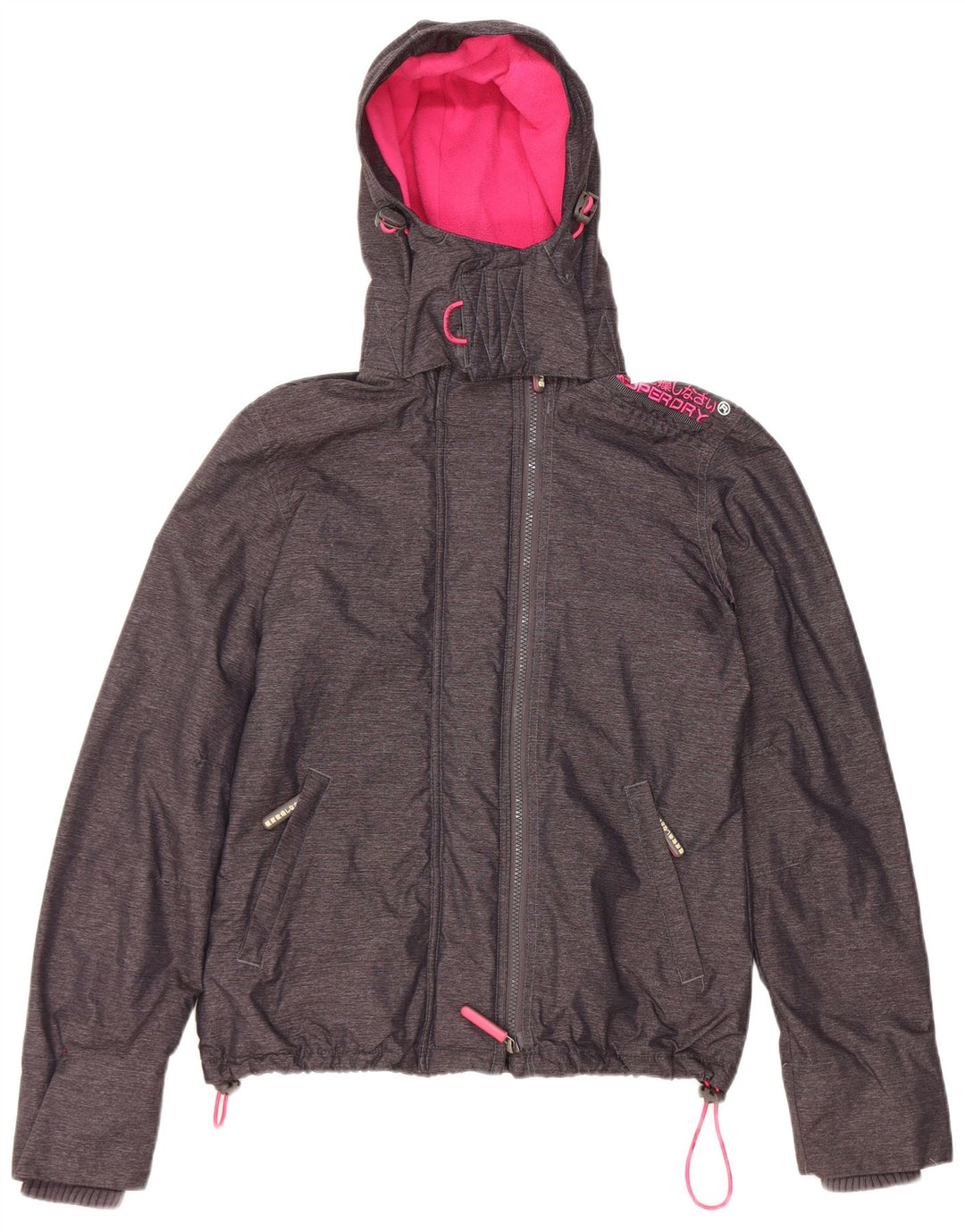 Damska wiatrówka z kapturem Superdry UK 14, średnia czarna