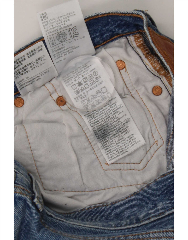 Damskie jeansy Levi's 501 w trudnej sytuacji W28 L32 Niebieska bawełna