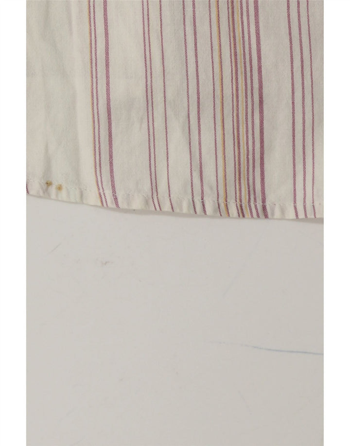 Koszula męska z krótkim rękawem KAPPA, bawełniana w średnie białe paski