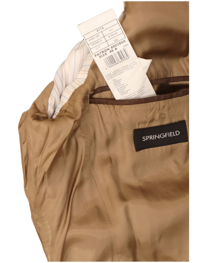 Męska marynarka Springfield zapinana na 3 guziki IT 48 Średnia beżowa bawełna