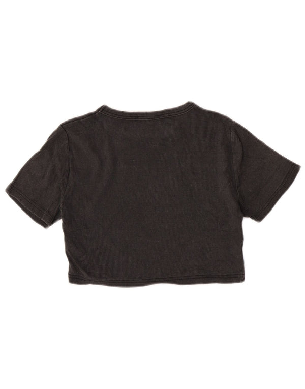Damska koszulka Crop Top Zara UK 14, duża, szara bawełna