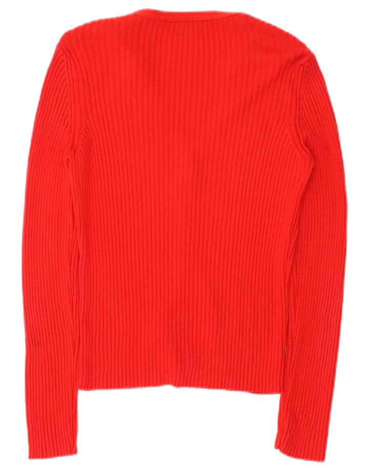 Sweter damski Benetton UK 12, średni czerwony, bawełniany
