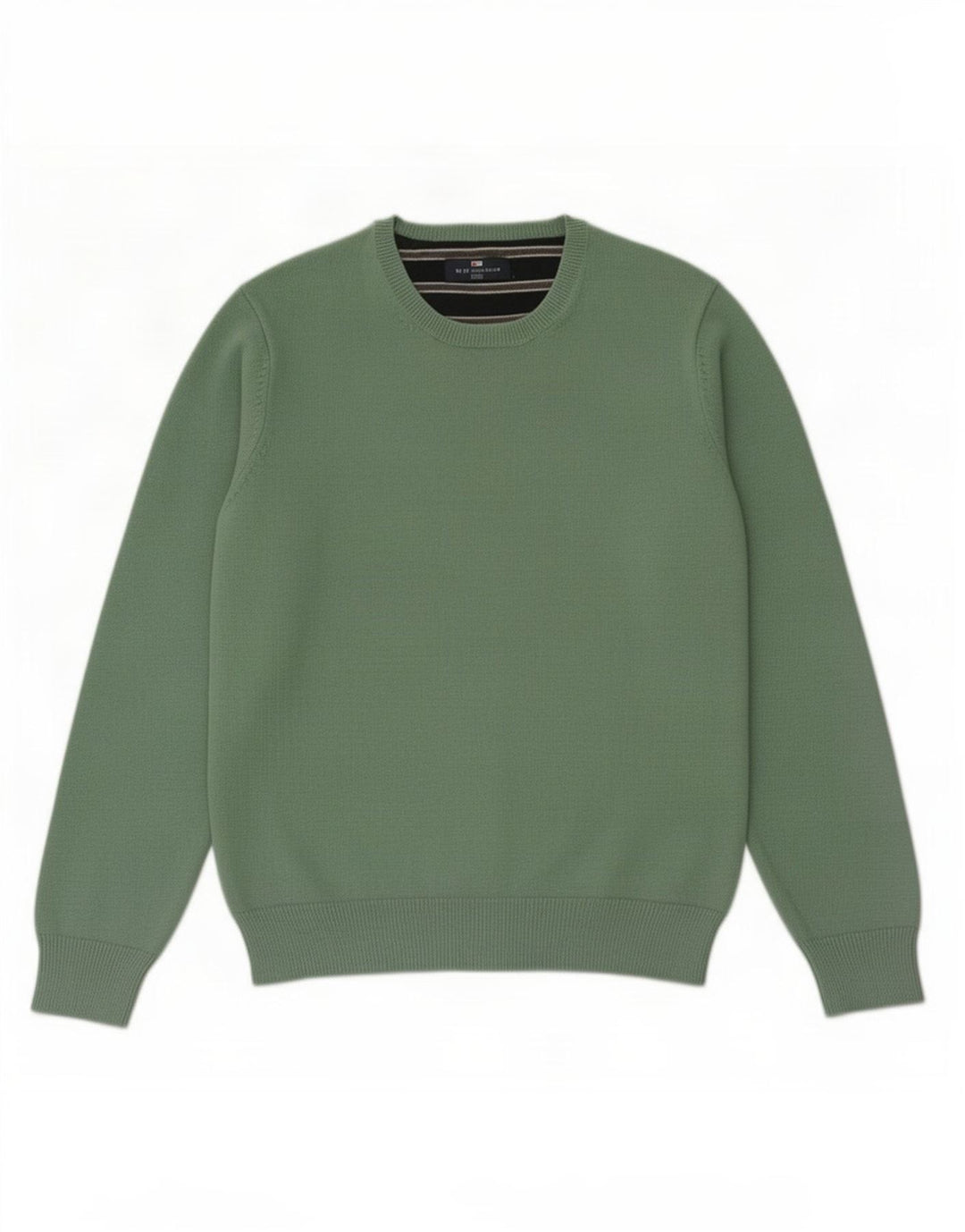 Męski sweter Marks & Spencer Blue Harbor z okrągłym dekoltem, średnio zielony