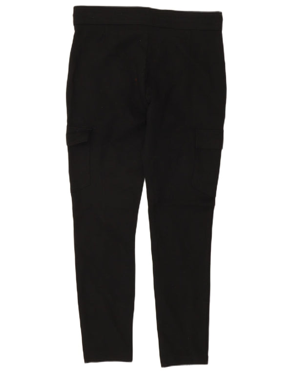 Zara Womens Slim Cargo Trousers Medium W26 L26 Black Viscose