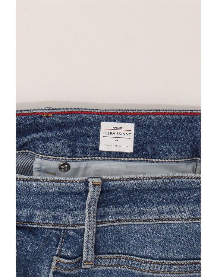 Damskie dżinsy rurki Tommy Hilfiger Harlem z wysokim stanem IT 48 XL, niebieska bawełna