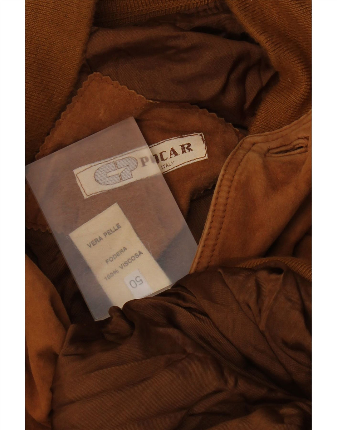 Vintage męska zamszowa kurtka bomber IT 50 duża beżowa skóra