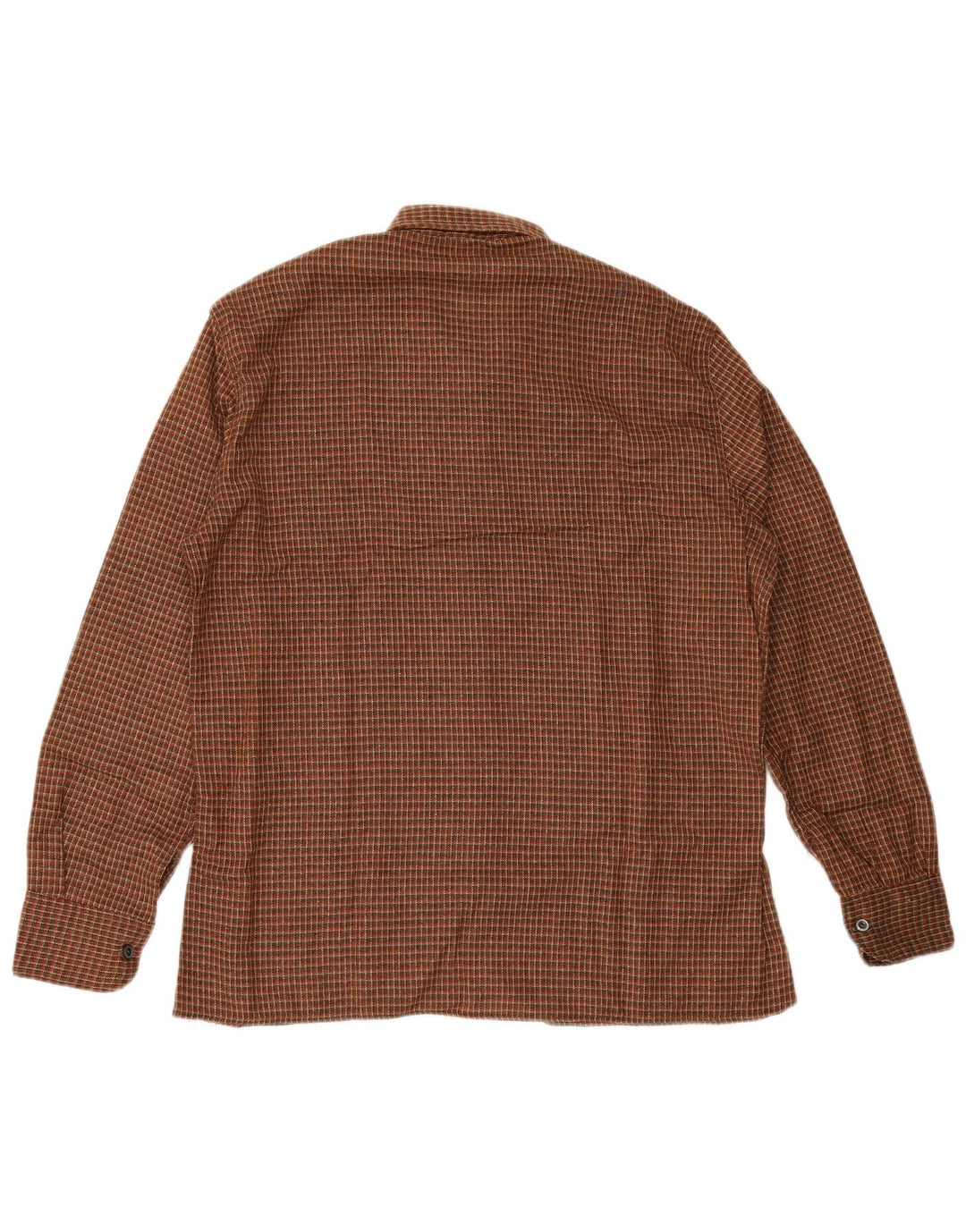 Koszula męska w stylu vintage, rozmiar 41, średni brąz, akryl w kratkę