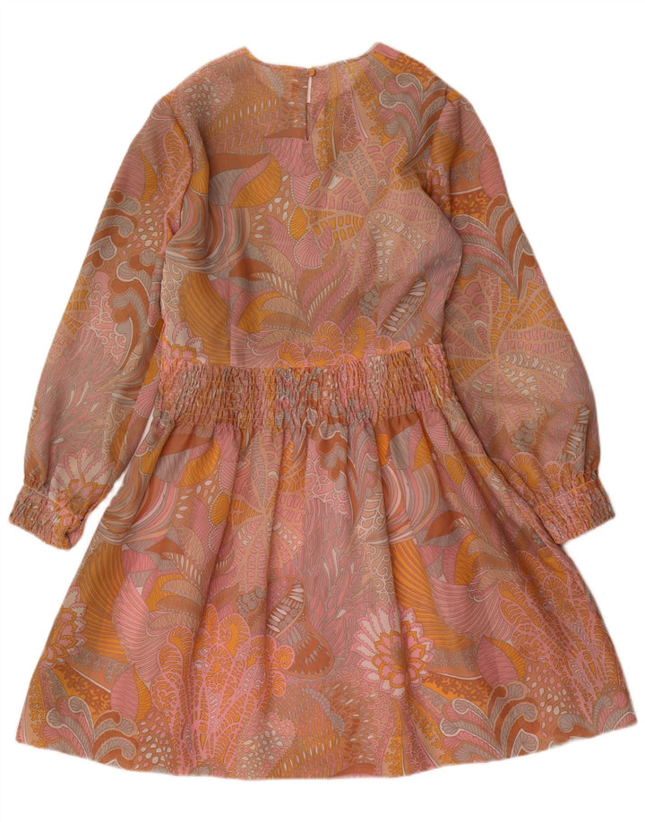 VINTAGE Damska sukienka o linii A z długim rękawem UK 12 Średnia wielobarwna paisley