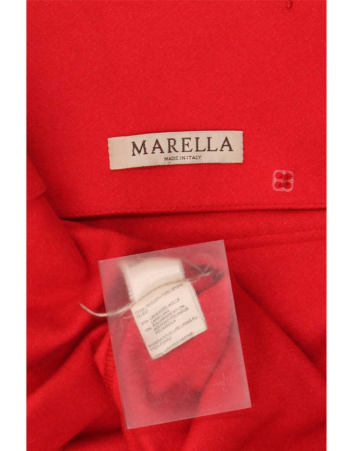 Marella Damski płaszcz oversize z podwójnymi piersiami UK 8 Small Red Wełna