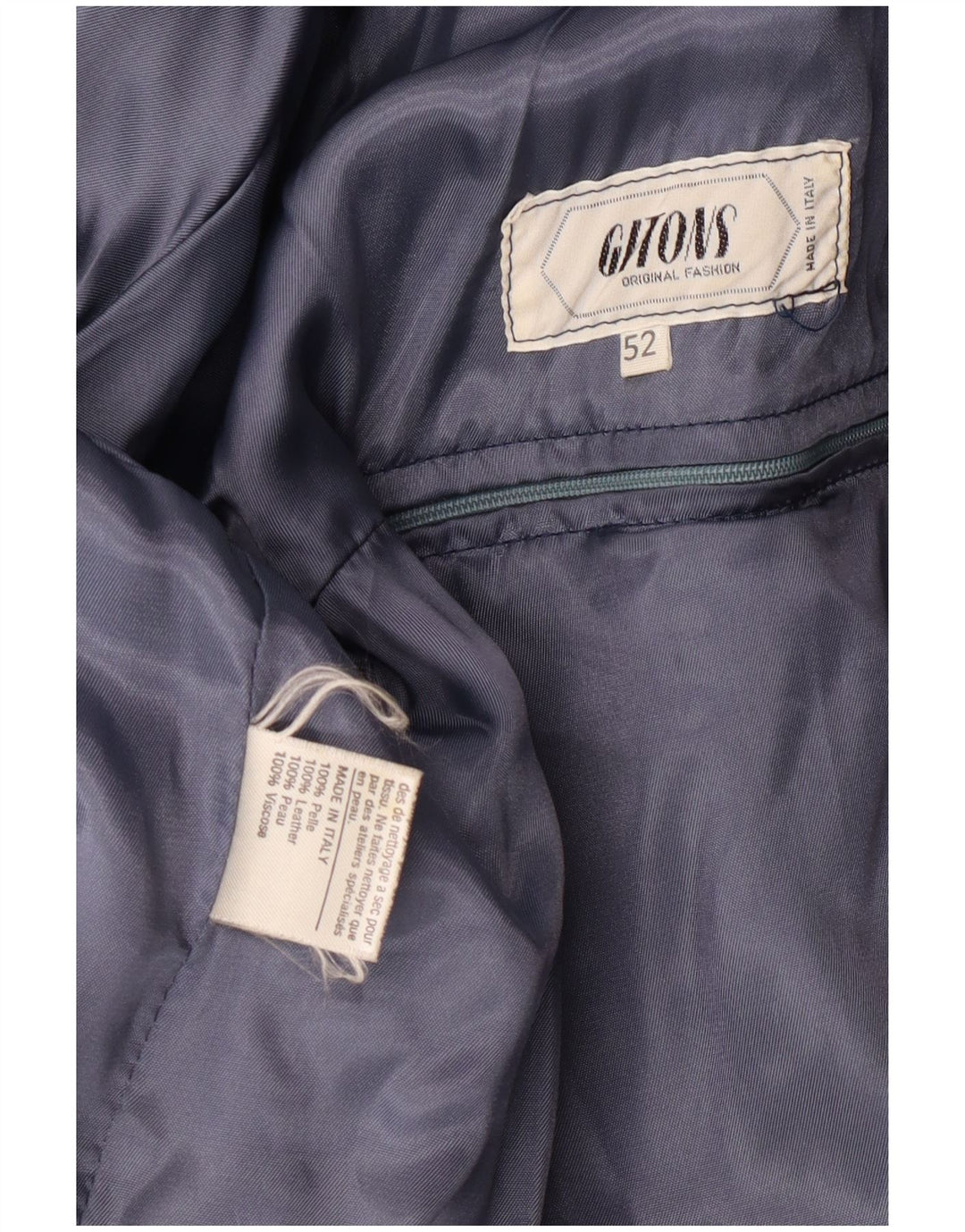 Męska kurtka wojskowa skórzana VINTAGE IT 52 XL niebieska skóra