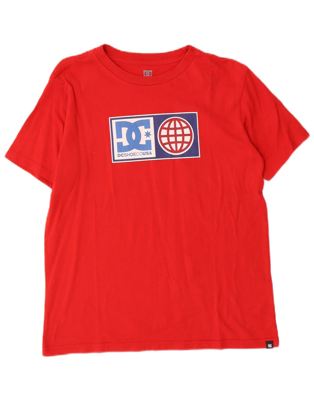 Chłopięcy T-shirt z grafiką DC na 13-14 lat, duży, czerwony, bawełniany
