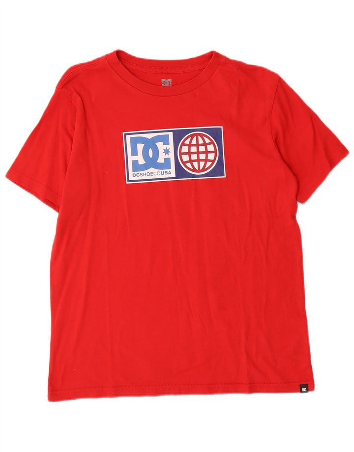 Chłopięcy T-shirt z grafiką DC na 13-14 lat, duży, czerwony, bawełniany