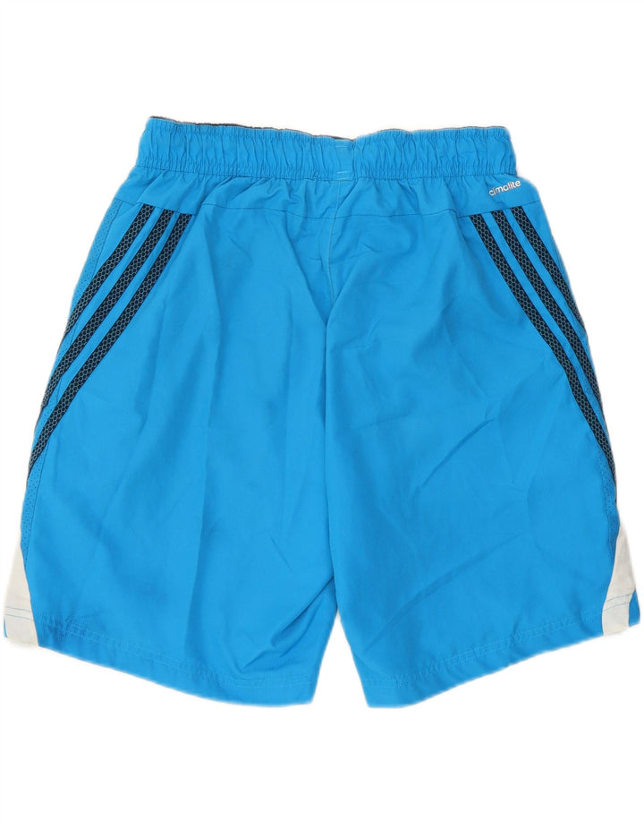 Męskie spodenki sportowe Adidas Climalite, średni niebieski, poliester z blokami kolorów