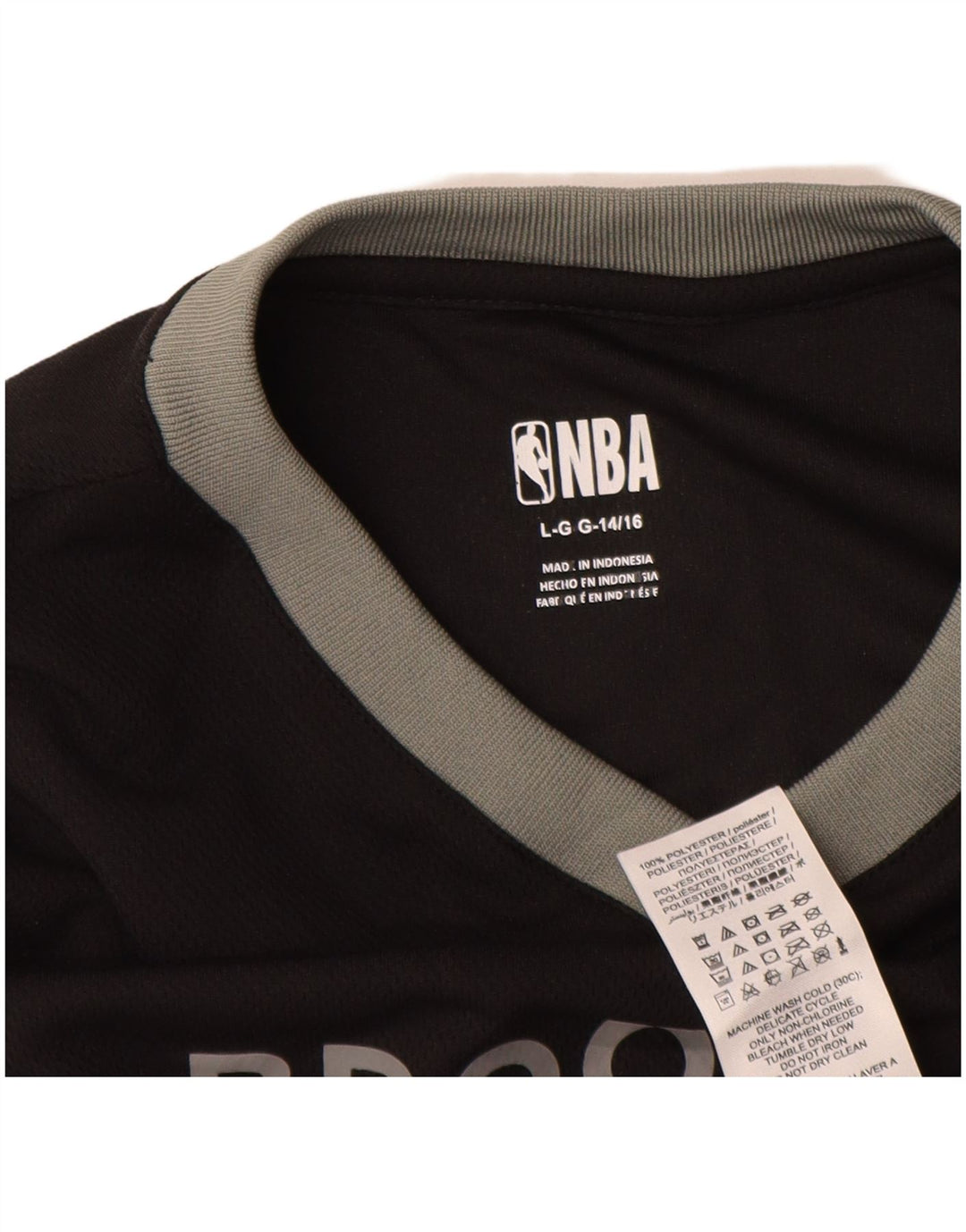 Chłopięca kamizelka z grafiką NBA Brooklyn Nets na 14-15 lat, duża, czarna, z blokami kolorów