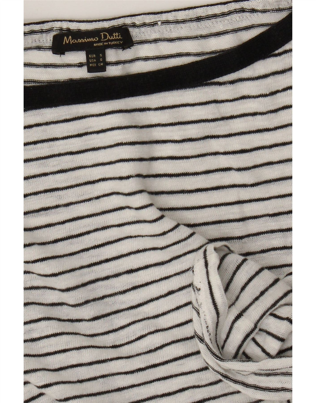 Damski top Massimo Dutti z długim rękawem UK 10 w małe białe paski, morski