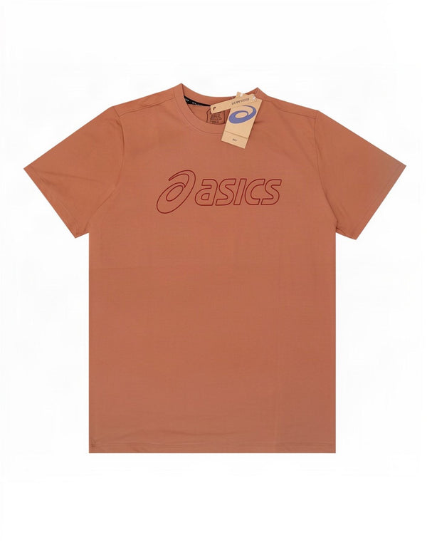 Męska koszulka z grafiką Asics, duża, brązowa, bawełniana