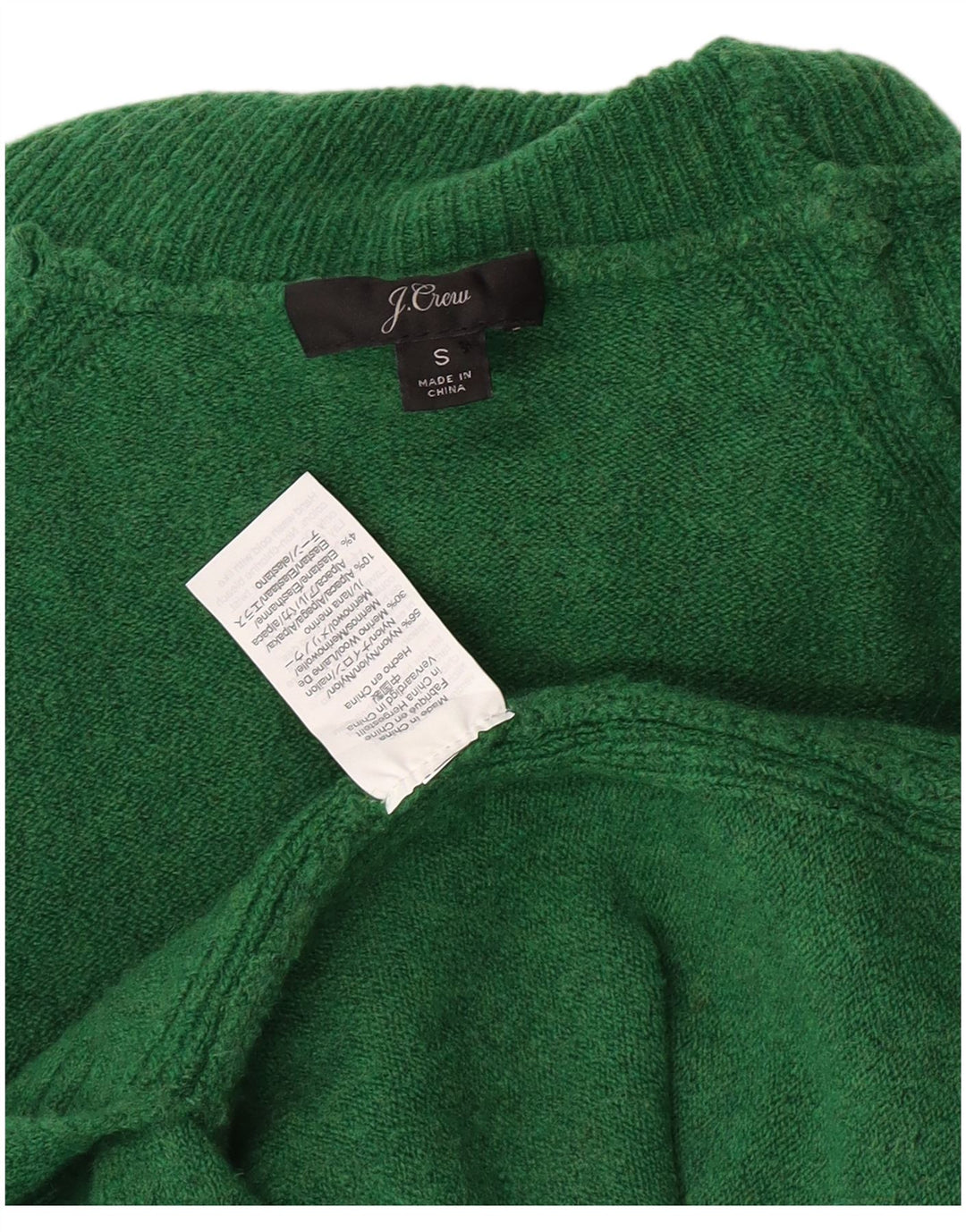 Damski sweter oversize J. Crew z golfem UK 10, mały, zielony nylon