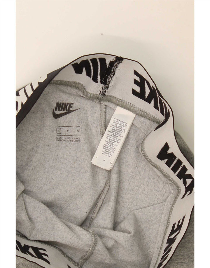 Damskie legginsy Nike Graphic UK 8, małe, szare, bawełniane z blokami kolorów