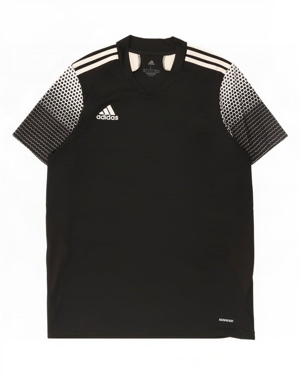 Adidas Mens Aeroready T-Shirt Top Large Black Colourblock Polyester