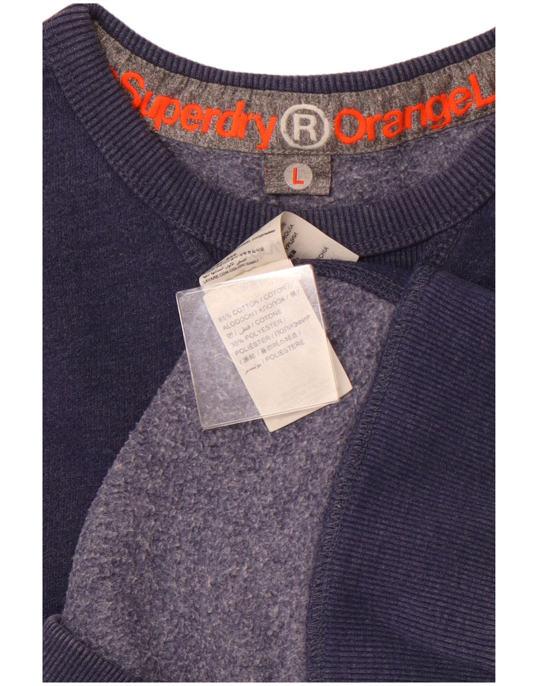 SUPERDRY Męski sweter bluzowy, duży, granatowy, bawełniany